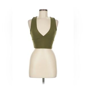 Olive Green Sleeveless Crop Top